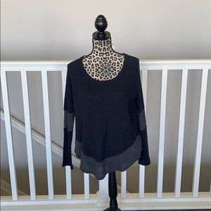 Comfy Waffled Navy & Gray Sweater